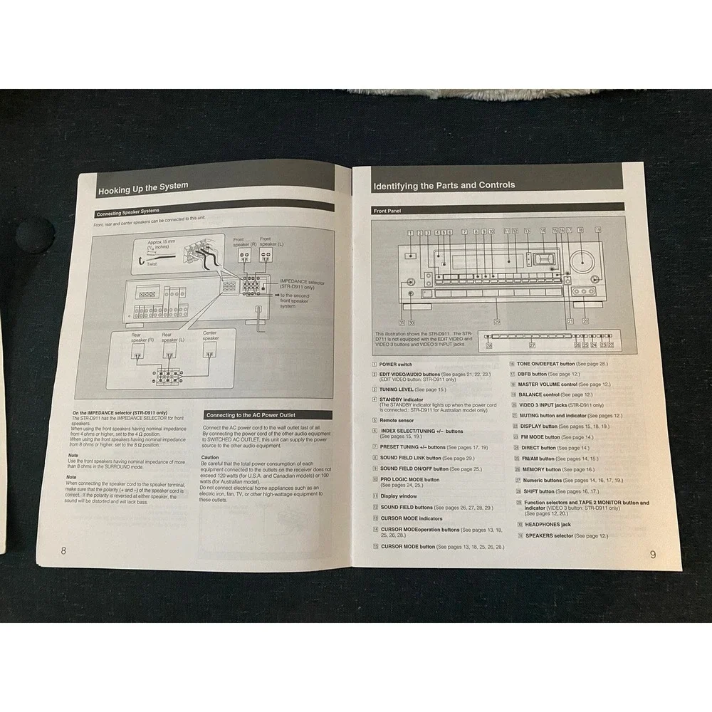 Sony STR-D711 STR-D911 Receiver Owners Manual